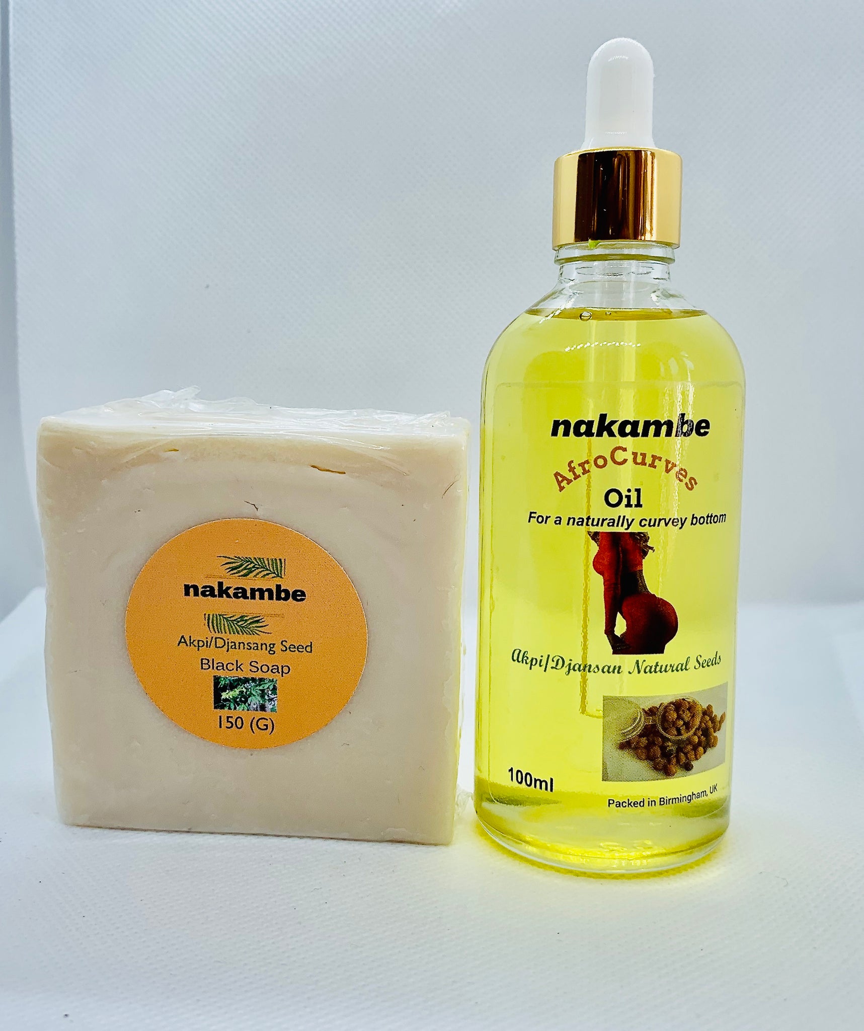 Akpi Butt Oil and Black Soap with Akpi Bundle 100ml+250g – Nakambe