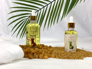 Akpi Oil for Butt Enlargement 100ml+Fenugreek Oil for breast Firming 50ml Bundle