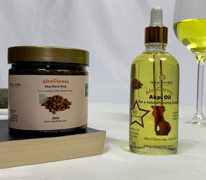 Akpi Butt Oil and Black Soap with Akpi Bundle 100ml+250g