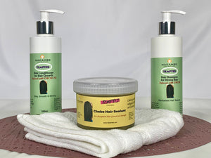 Nakambe Tempted Chebe Sealant 230g + Conditioner 250ml + Shampoo 250ml Bundle