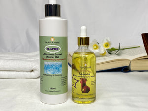Nakambe Afrocurves Akpi/Djansang Oil 100ml + Tempted Shower Gel with Akpi 250ml Bundle