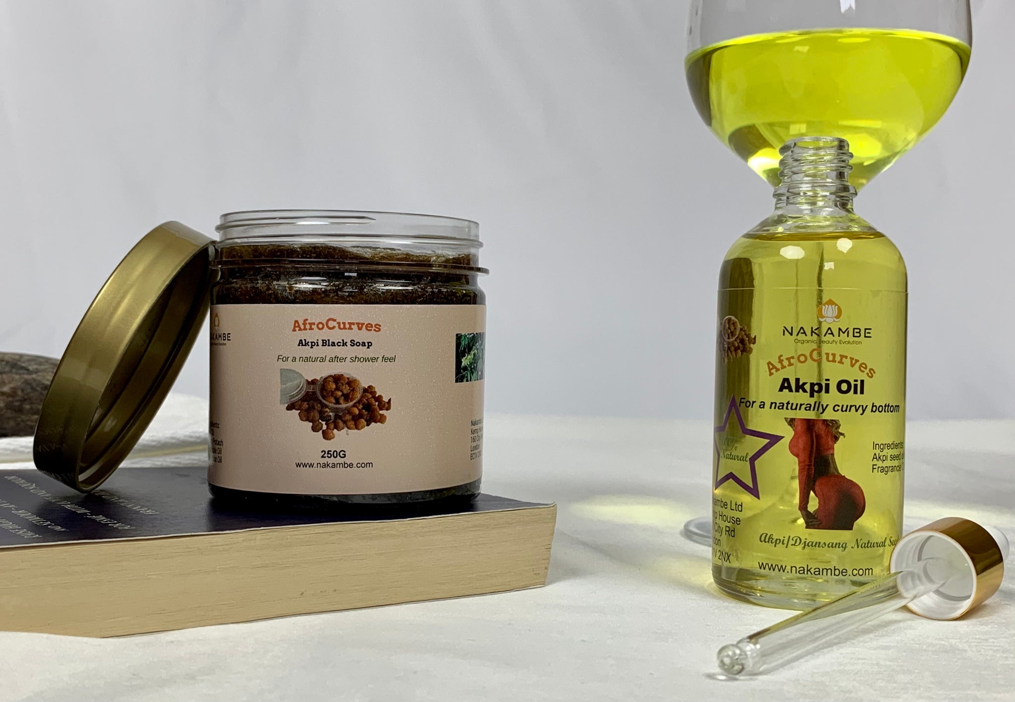 Akpi Butt Oil and Black Soap with Akpi Bundle 100ml+250g – Nakambe